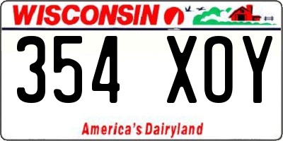 WI license plate 354XOY