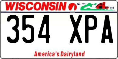WI license plate 354XPA