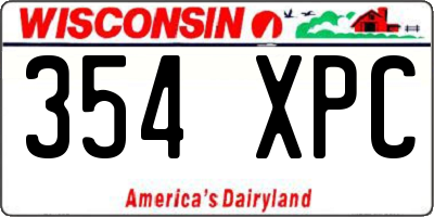 WI license plate 354XPC