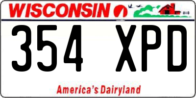 WI license plate 354XPD
