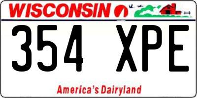 WI license plate 354XPE