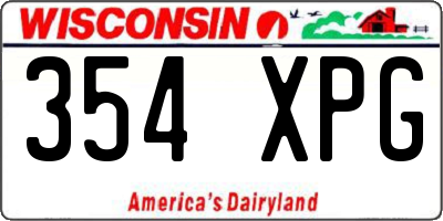 WI license plate 354XPG