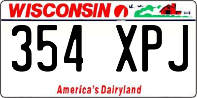 WI license plate 354XPJ