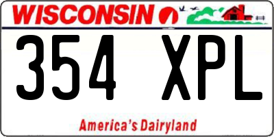 WI license plate 354XPL