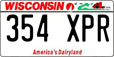 WI license plate 354XPR