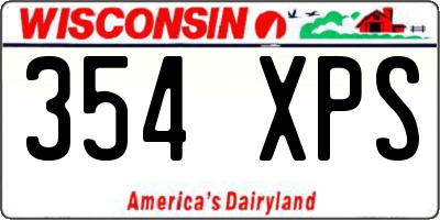 WI license plate 354XPS