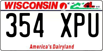 WI license plate 354XPU