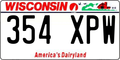 WI license plate 354XPW