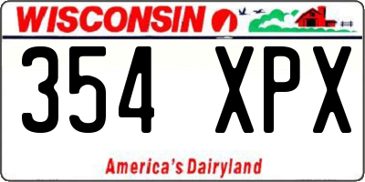 WI license plate 354XPX
