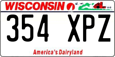 WI license plate 354XPZ