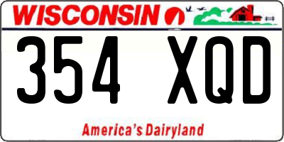 WI license plate 354XQD