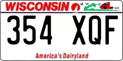WI license plate 354XQF