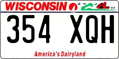 WI license plate 354XQH