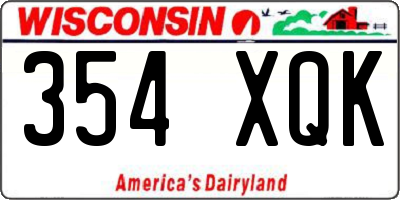WI license plate 354XQK