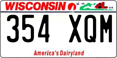 WI license plate 354XQM