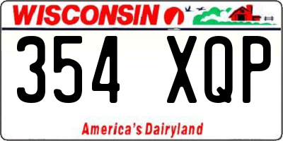 WI license plate 354XQP