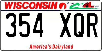 WI license plate 354XQR