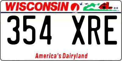 WI license plate 354XRE
