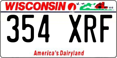 WI license plate 354XRF