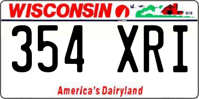 WI license plate 354XRI