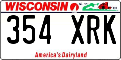 WI license plate 354XRK