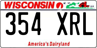 WI license plate 354XRL