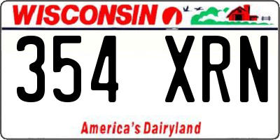 WI license plate 354XRN