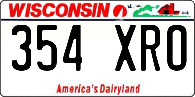WI license plate 354XRO