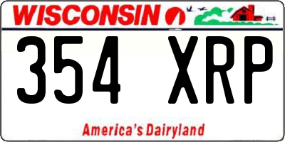 WI license plate 354XRP
