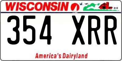 WI license plate 354XRR
