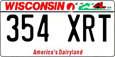 WI license plate 354XRT