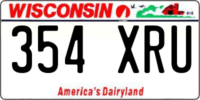 WI license plate 354XRU