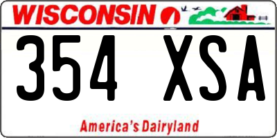 WI license plate 354XSA