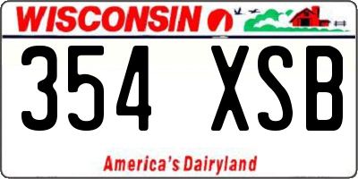 WI license plate 354XSB