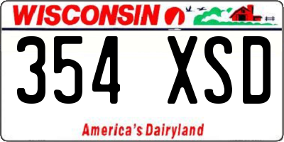 WI license plate 354XSD