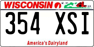WI license plate 354XSI
