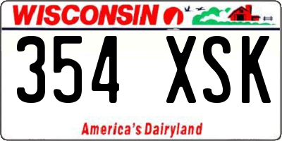 WI license plate 354XSK