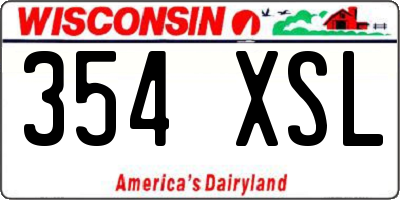 WI license plate 354XSL
