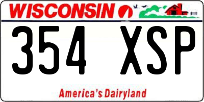WI license plate 354XSP