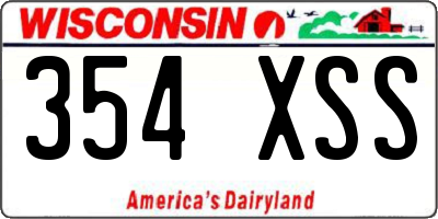 WI license plate 354XSS