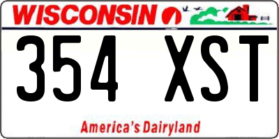 WI license plate 354XST