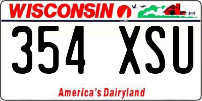 WI license plate 354XSU
