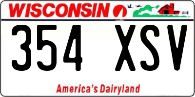 WI license plate 354XSV
