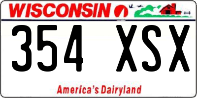 WI license plate 354XSX
