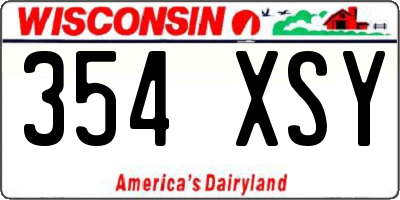 WI license plate 354XSY