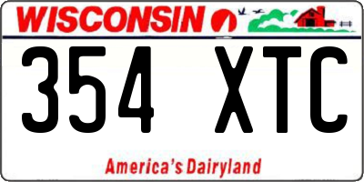 WI license plate 354XTC