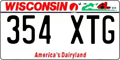 WI license plate 354XTG