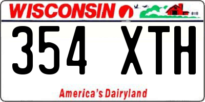 WI license plate 354XTH