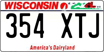 WI license plate 354XTJ