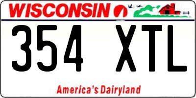 WI license plate 354XTL